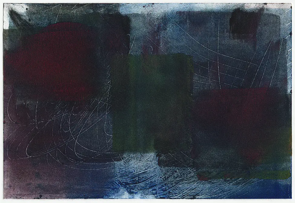 Dark Blocks monoprint