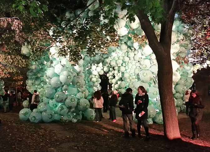 Forest of globe balls, nuit blanche 2014